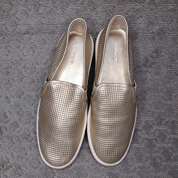 Vince Blair Women's Leather Sneaker Champagne Casual Sneakers - Picture 3 of 5